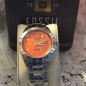 fossil watch orange
